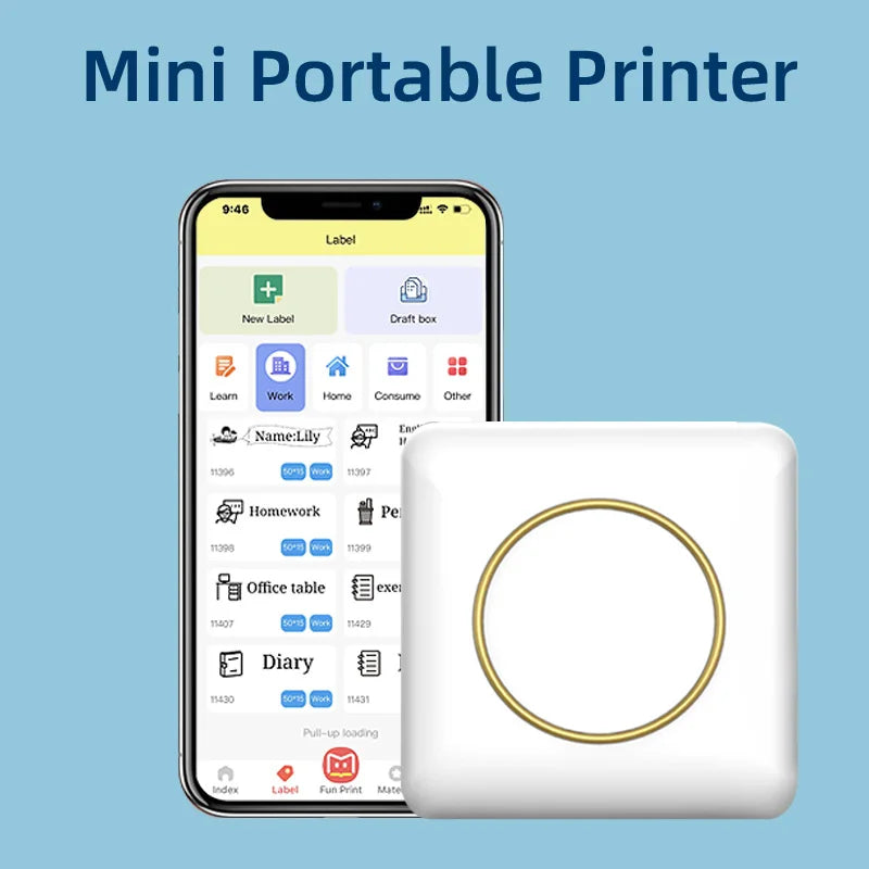 Bluetooth Mini Printer: Pocket-Sized, Inkless, Portable for Photos, Stickers, Notes